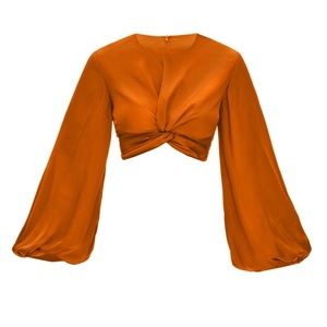 Andrea Imayah - Behati Cropped Top in Rust. BNWT. Size L